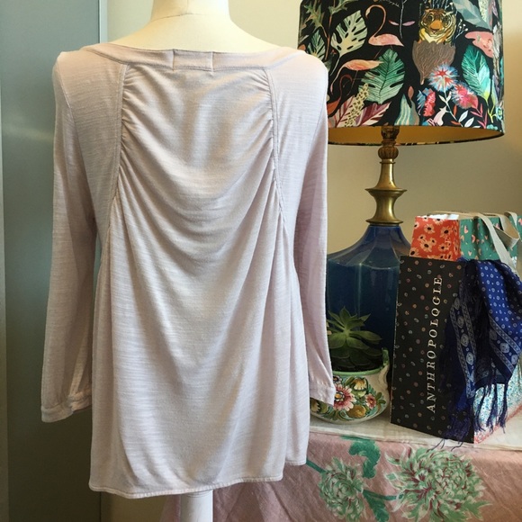 Anthropologie Cake Batter Cardigan Sweater Topper Draped Pleated Palest Blush - Picture 4 of 7